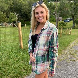 Bleached plaid shirt